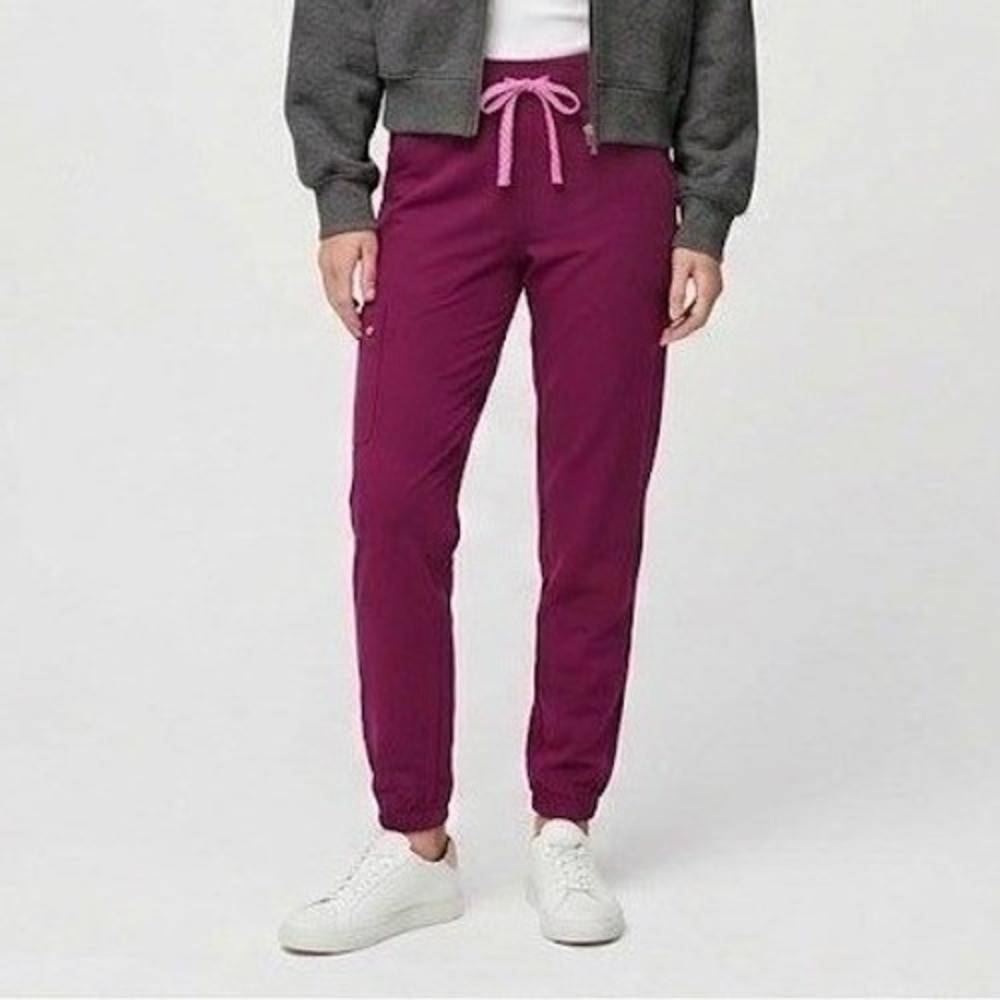 NEW FIGS Boston Slim Jogger Scrub Pants XXS Dark Magenta Technical Collection